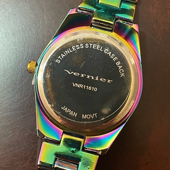 Vernier Womens Rainbow Round Iridescent Bracelet Watch W/ Sleek Silver Dial NWT - Picture 6 of 12